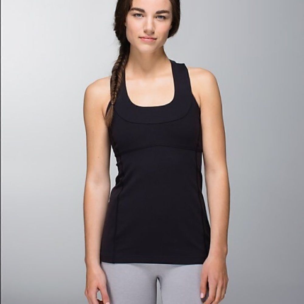Lululemon Black Scoop Mesh Tank Top